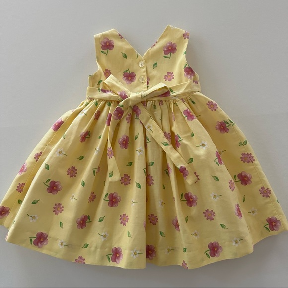 Plum Pudding 18 Months Baby Girl Yellow Floral Dress Spring Summer Easter - Picture 4 of 8